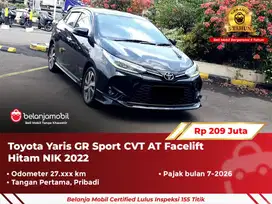 [ GARANSI 5TH ] Toyota Yaris GR Sport CVT AT Facelift Hitam 2022/2023