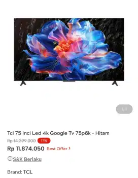 TCL LED GOOGLE 4K 75 INCI