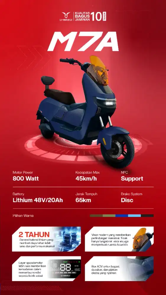 Sepeda Listrik UWINFLY M75A BARU