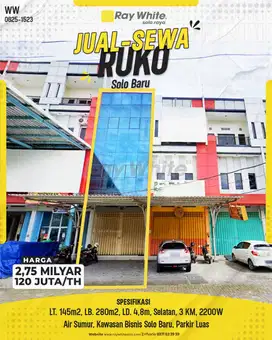 Ruko Jual dan Sewa di Kawasan Bisnis Solo Baru