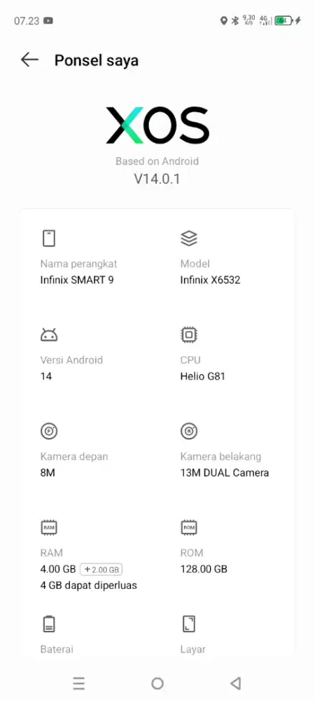Jual hape infinix smart 9