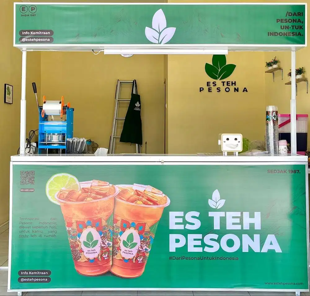 Paket Usaha Es Teh Lengkap – Booth & Peralatan Siap Pakai