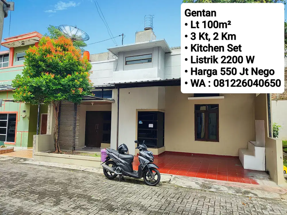 Jual Rumah Area Perum Cluster Area Gentan Hadap Timur, Dekat Laweyan