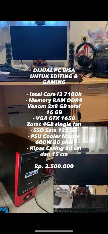 DIJUAL COMPUTER BISA UNTUK EDITING & GAMING