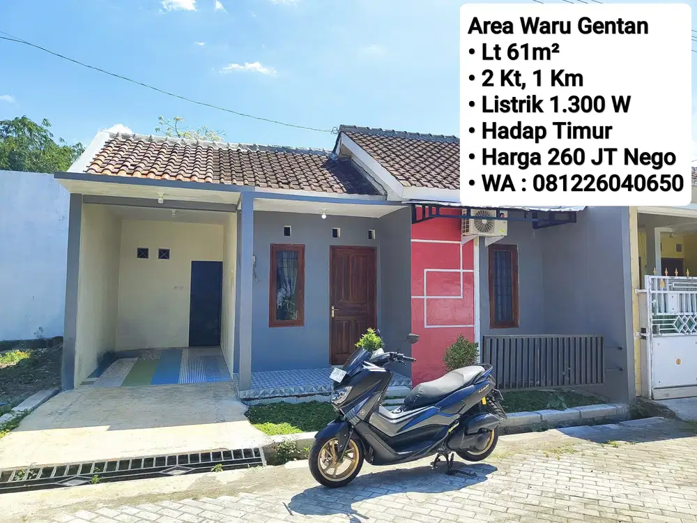 Jual Rumah Area Waru Gentan, Hadap Timur, Dekat Laweyan, Solo Baru