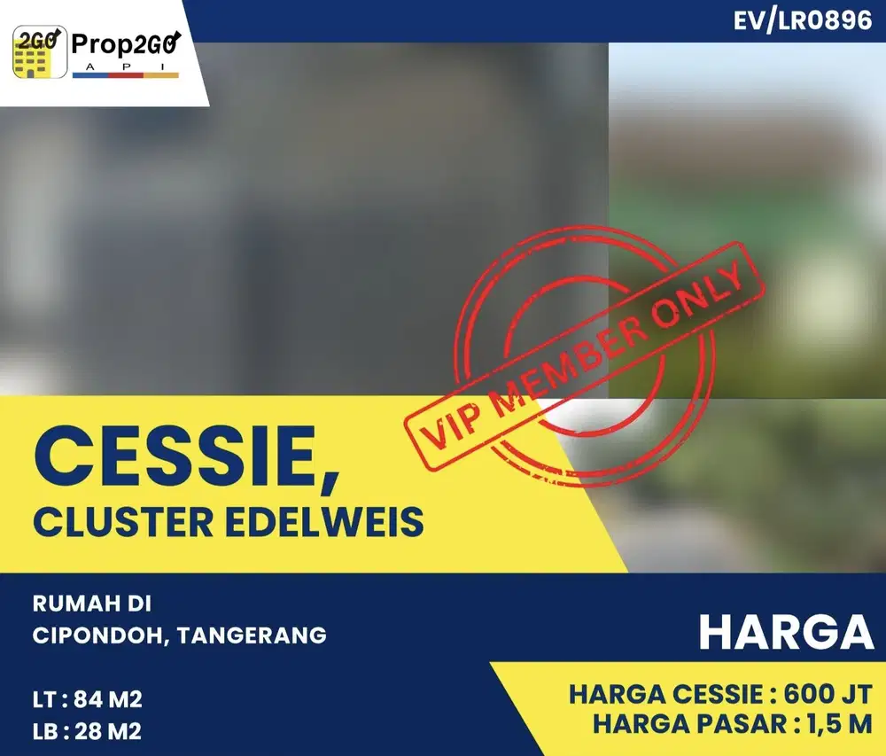 Cessie Khusus Investor, Rumah di Taman Royal Cipondoh Tangerang