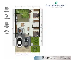 Rumah 1 Lantai KPR DP0%. CITRA SENTUL RAYA (LT 96m²)