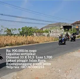 Tanah Termurah & terbaik pinggir jalan raya balong panggang