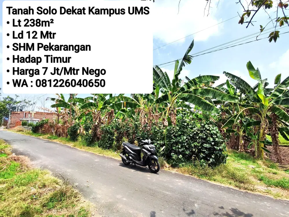 Jual Tanah Siap Bangun Area Dekat jajar Solo Dekat Manahan Masuk Solo