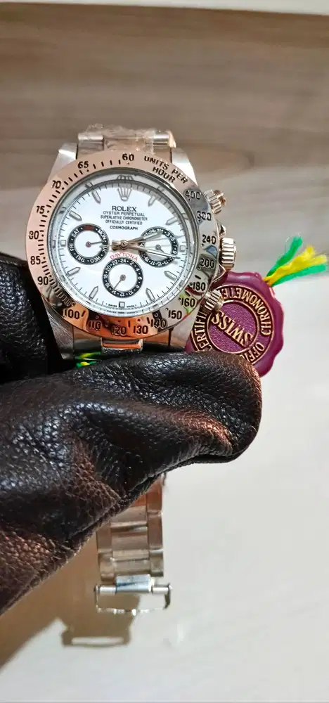 Jam Rolex Daytona mesin swiss crono aktif all stainless BU 1,8jt mewah