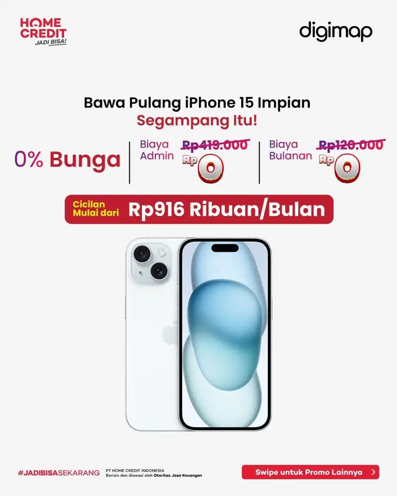 KREDIT IPHONE 15 TANPA DP DI HOME CREDIT