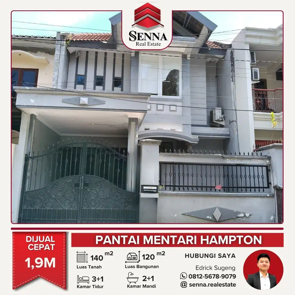 DIJUAL CEPAT BUTUH UANG RUMAH BAGUS PANTAI MENTARI