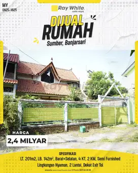 Dijual Rumah Semi Furnish Tengah Kota di Sumber Banjarsari, Solo
