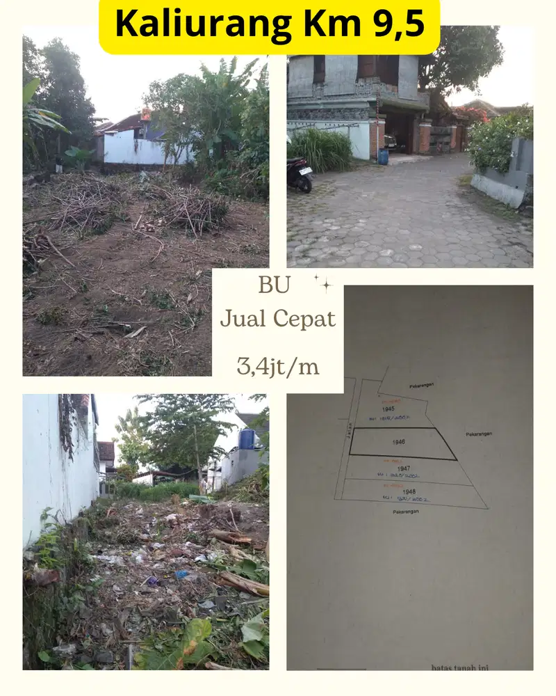 BU - MURAH 300m jl Kaliurang Km 9 , Jual Tanah Jogja Akses Mobil