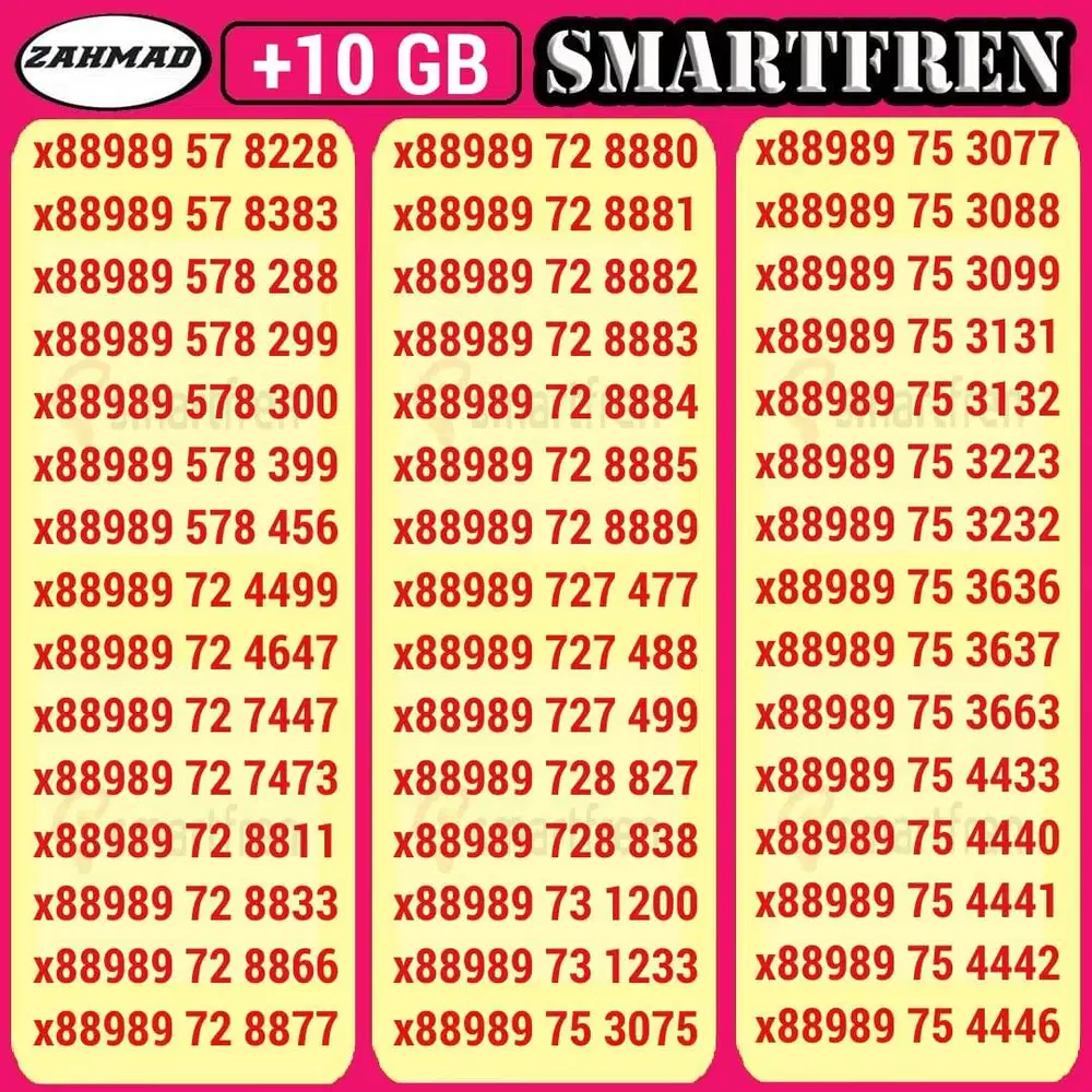 SMART-D) NOCAN Smartfren kwartet kartu perdana nomor cantik rapi super