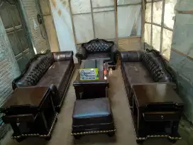 Kursi tamu sofa minimalis full kayu jati
