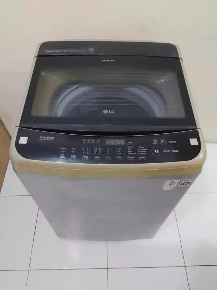 Jual mesin cuci merek LG smart inverter kapasitas 8 kg normal semua