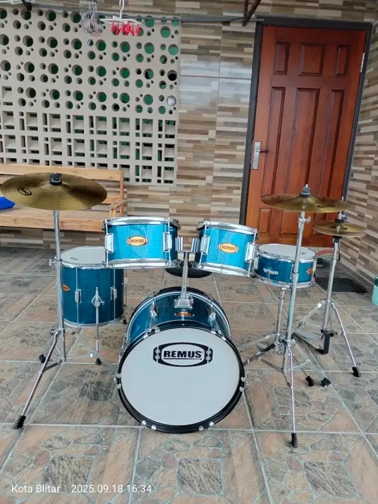 DRUM AKUSTIK ANAK MEREK REMUS WARNA BIRU