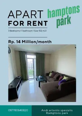 spesialis apartement Hamptons park 3 bedroom good unit