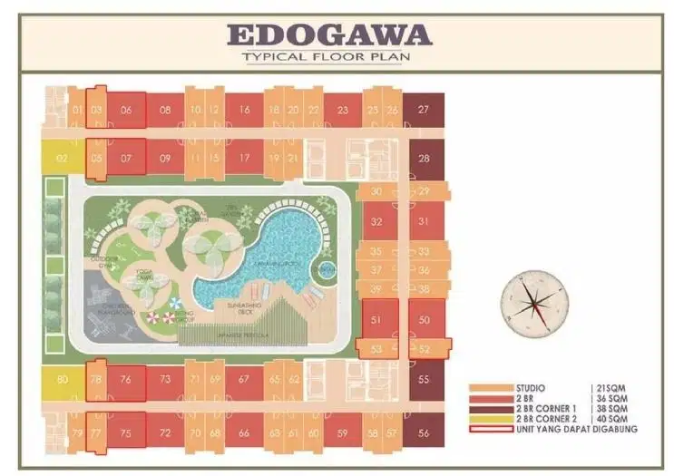 DIJUAL APARTEMEN STUDIO DI TOKYO RIVERSIDE TOWER EDOGAWA PIK STATEGIS