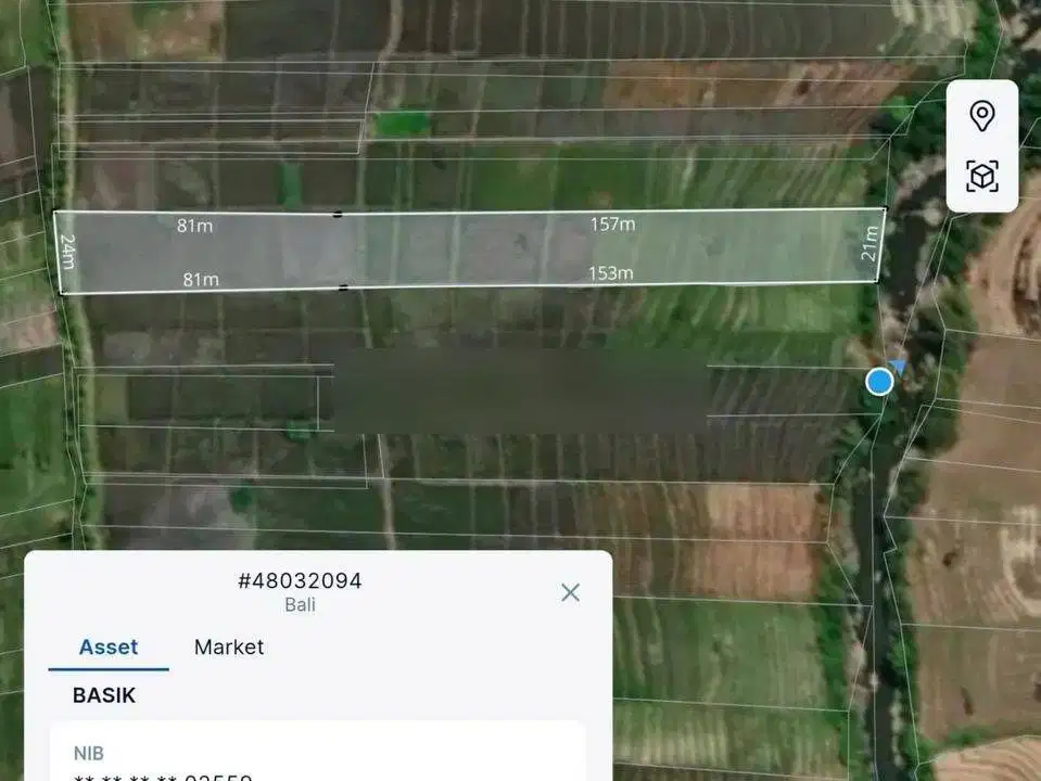 tanah 350 meter dari pantai kelating kontur tanah datar