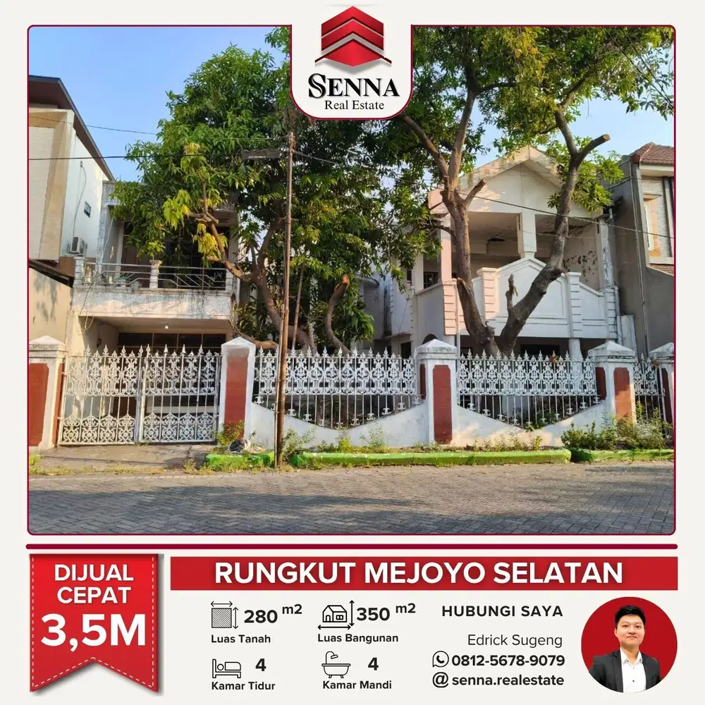 DIJUAL CEPAT BUTUH UANG RUMAH BAGUS RUNGKUT MEJOYO SELATAN