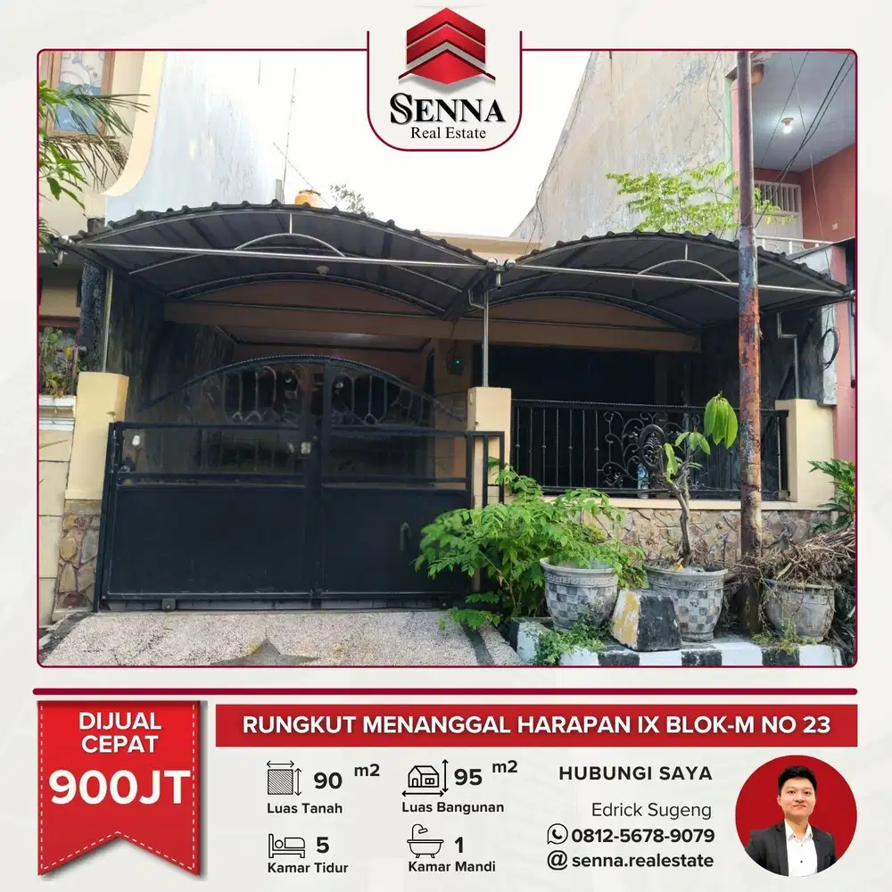 DIJUAL CEPAT BUTUH UANG RUMAH BAGUS RUNGKUT MENANGGAL HARAPAN