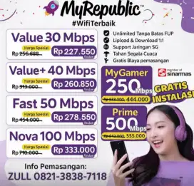 Pasang Wi-Fi Myrepublic Area Jabodetabek