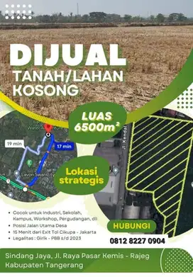 Tanah darat Di Pasar kemis Tangerang
