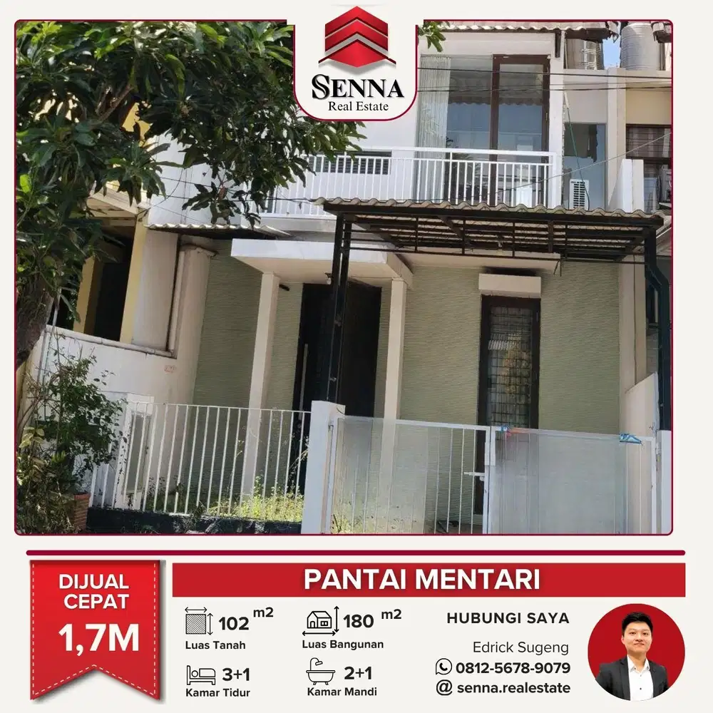 DIJUAL CEPAT BUTUH UANG RUMAH PANTAI MENTARI