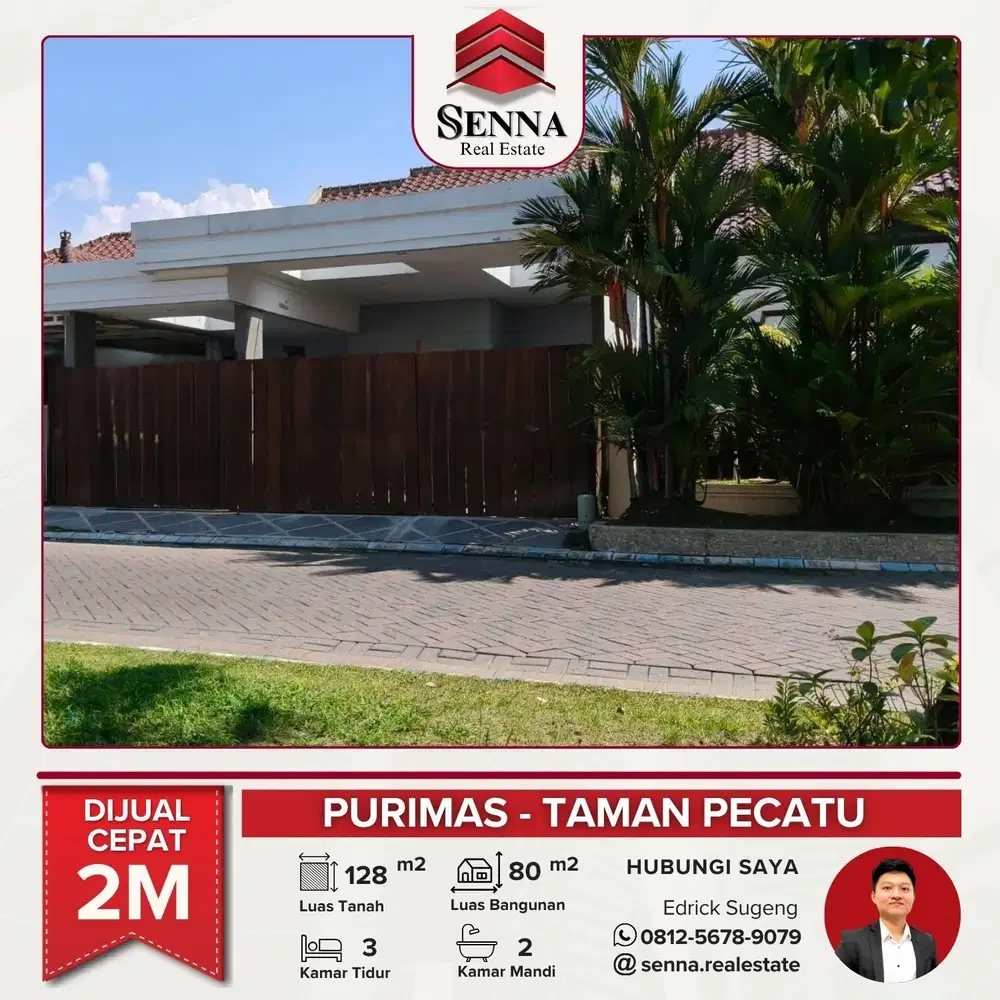 DIJUAL CEPAT BUTUH UANG RUMAH BAGUS PURIMAS TAMAN PECATU