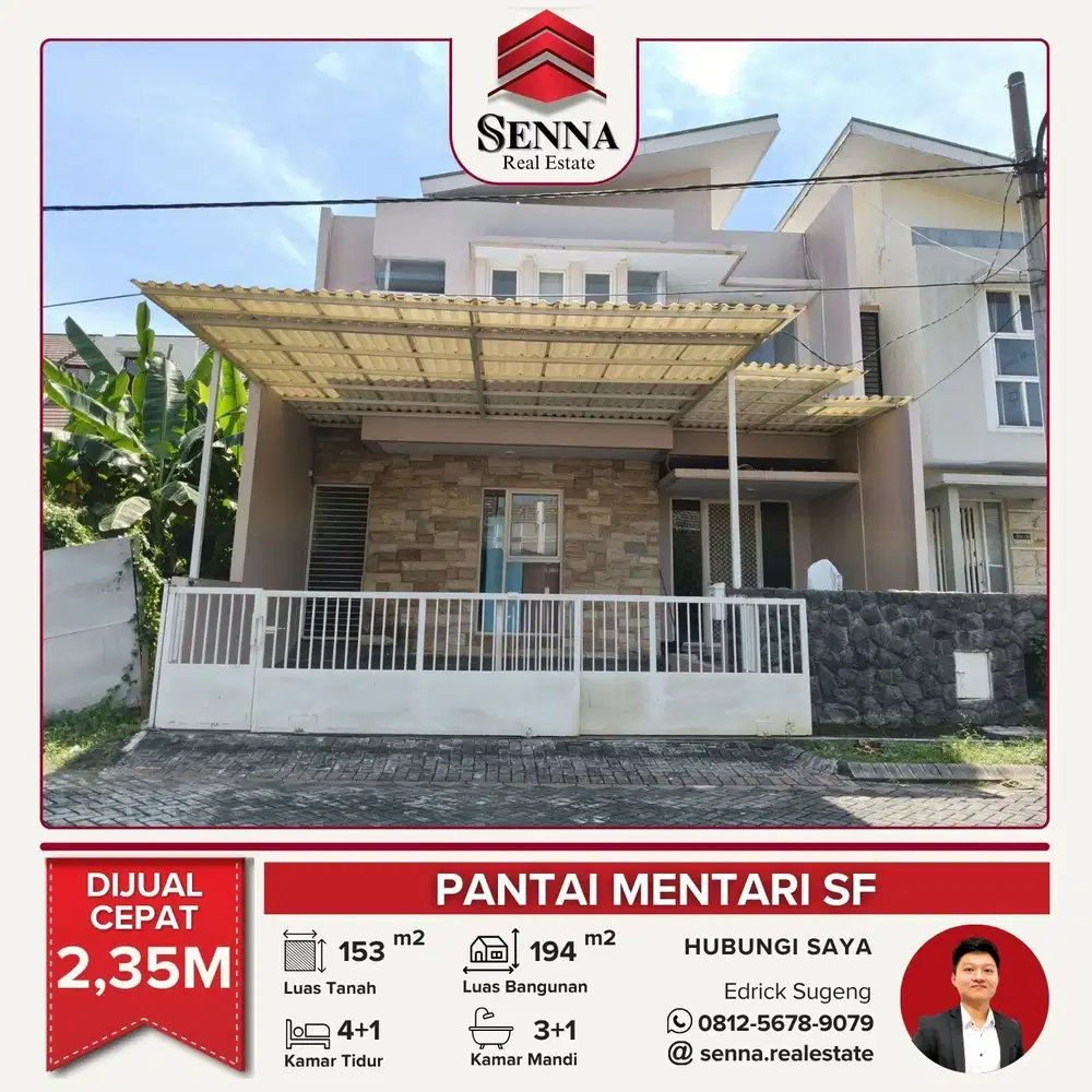 DIJUAL CEPAT BUTUH UANG RUMAH BAGUS PANTAI MENTARI