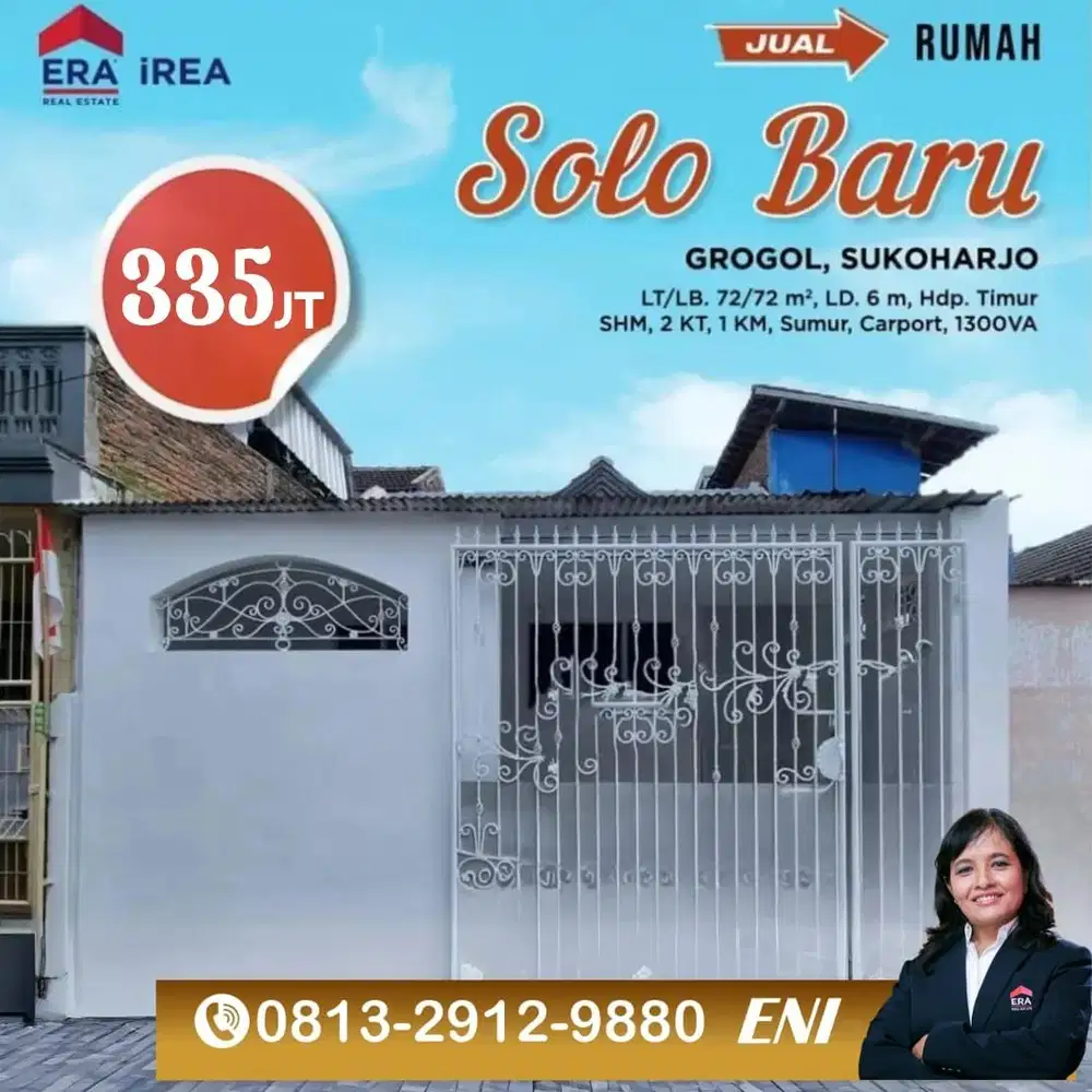 rumah murah dijual Solo di Gedangan solo baru