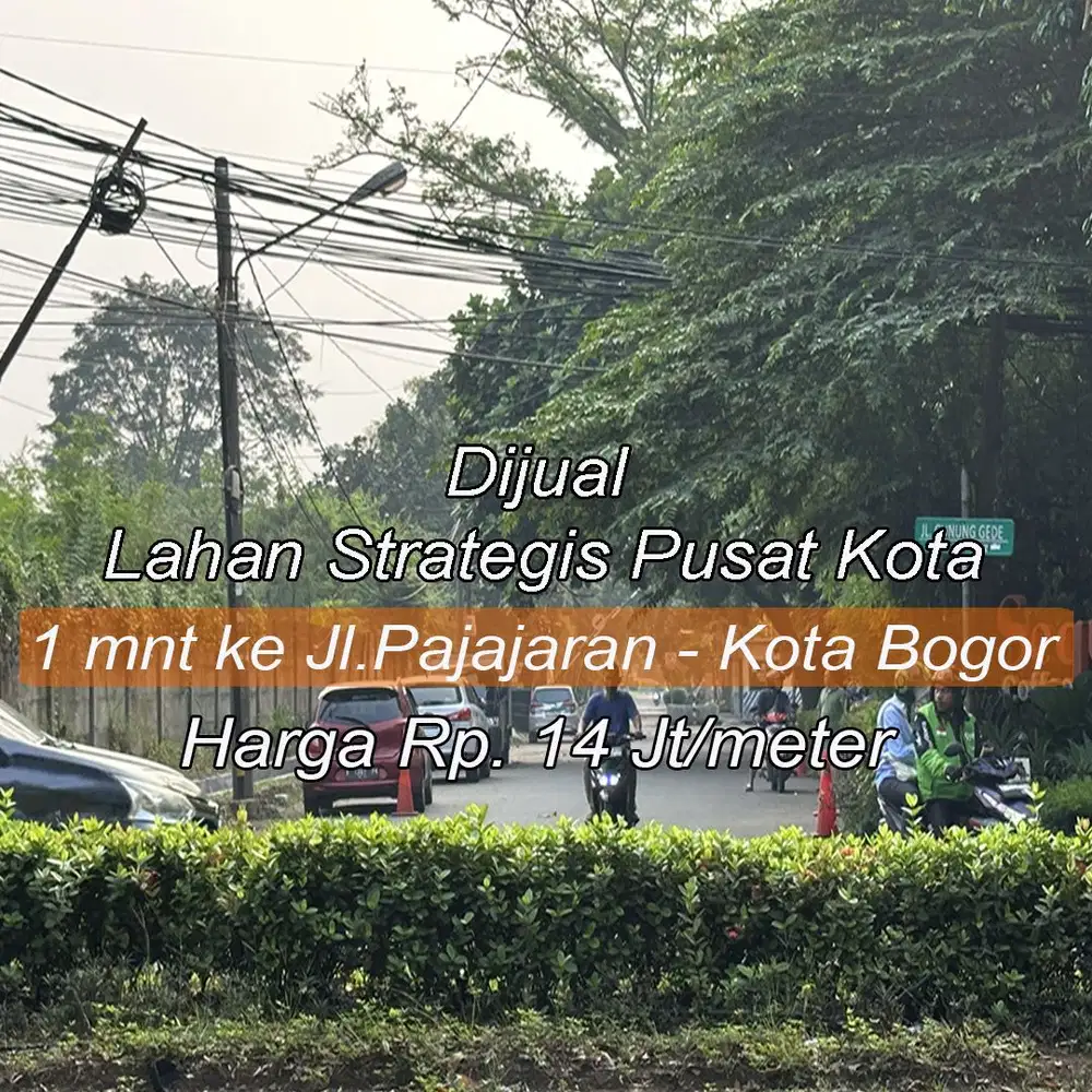Dijual Tanah Sangat Strategis hanya 1 menit ke jl, Pajajaran, Bogor.