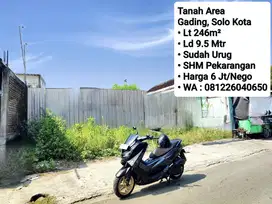 Jual Tanah Siap Bangun Area Gading Solo Kota, Dekat Solo Baru