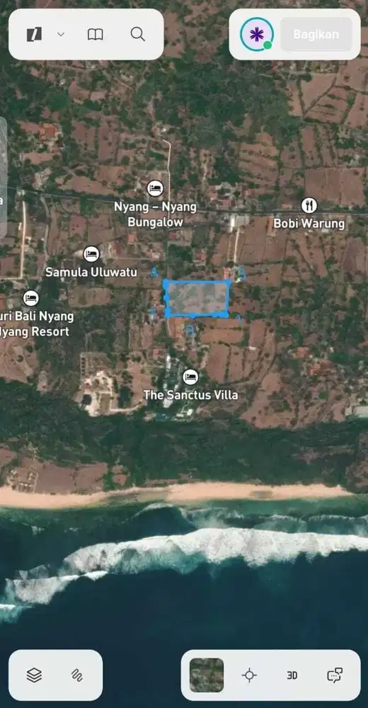 Tanah Resort 1,2 Ha di Batu Nunggul Uluwatu Bali