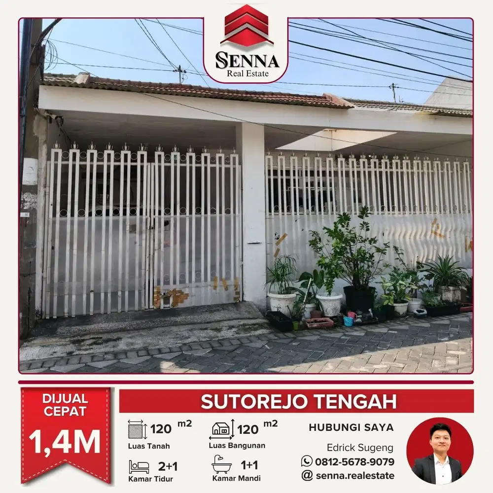 DIJUAL CEPAT BUTUH UANG RUMAH BAGUS SUTOREJO