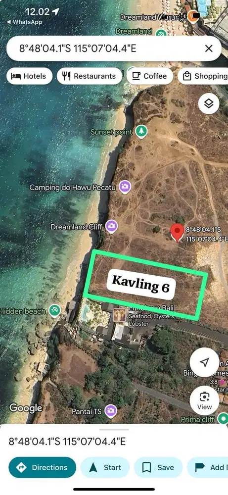 Tanah Pasir Putih di Tebing Bingin Uluwatu Bali View Sunset