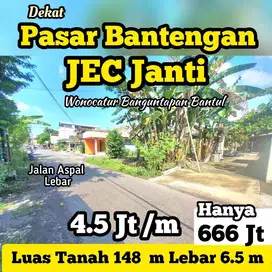 Jual Cepat Tanah 148m dkt JEC Janti Pasar Bantengan