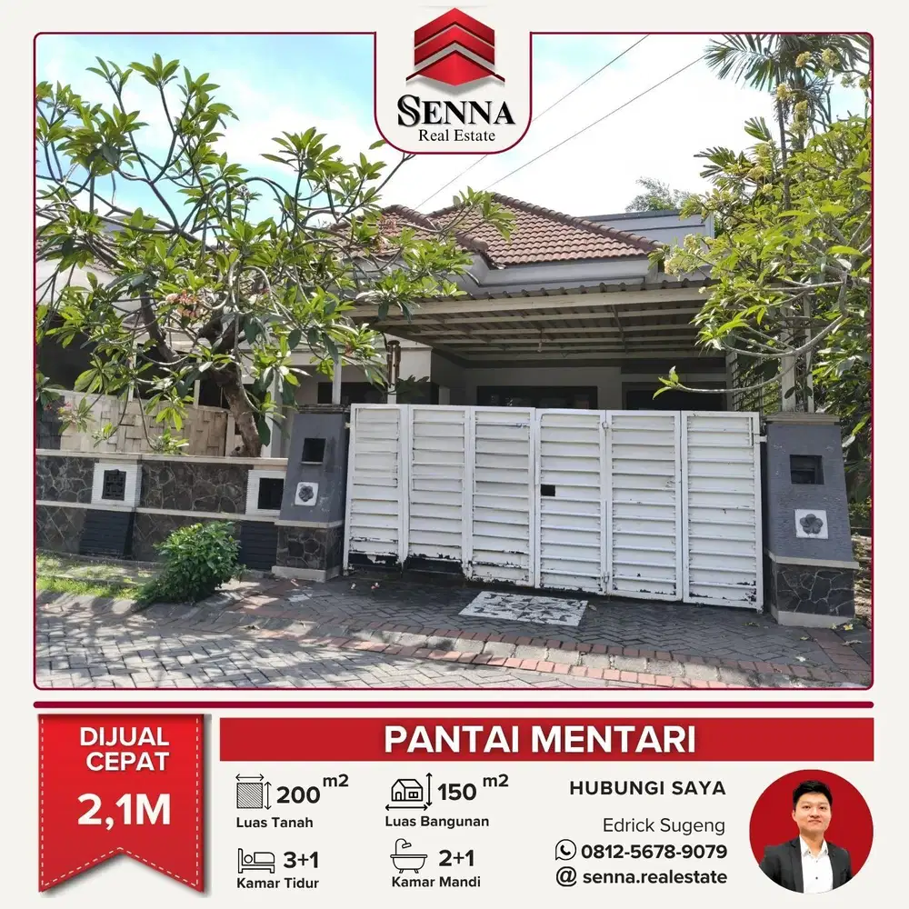 DIJUAL CEPAT BUTUH UANG RUMAH BAGUS PANTAI MENTARI