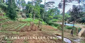 Dijual tanah luas villa kebun dilewati aliran sungai pegunungan