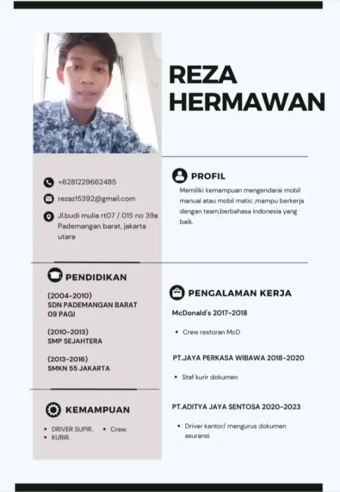 Cari driver operasional atau pribadi atau antar barang