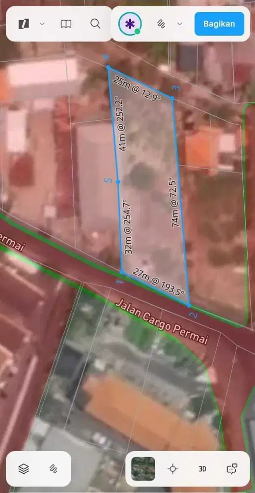 Tanah Strategis 1625m² di Jalan Kargo Utama Denpasar Barat