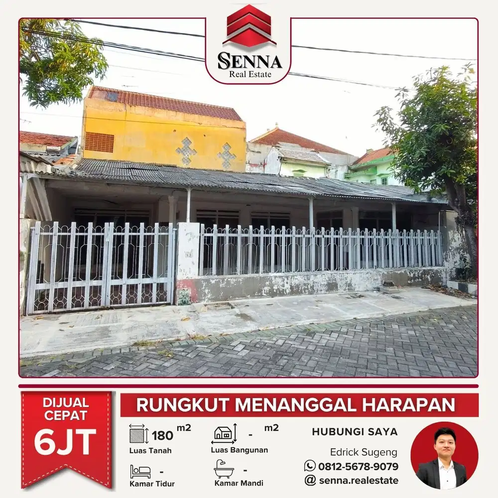DIJUAL CEPAT BUTUH UANG TANAH BAGUS RUNGKUT MENANGGAL HARAPAN