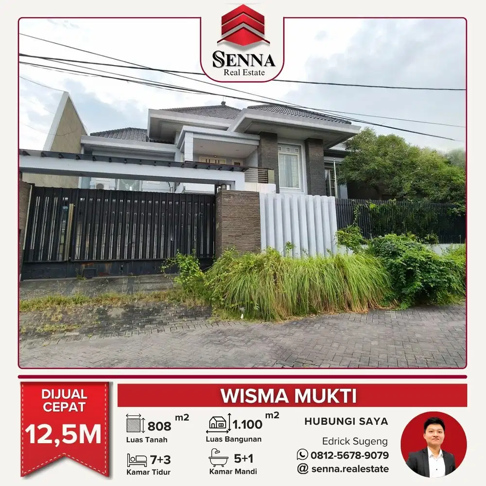 DIJUAL CEPAT BUTUH UANG RUMAH BAGUS WISMA MUKTI