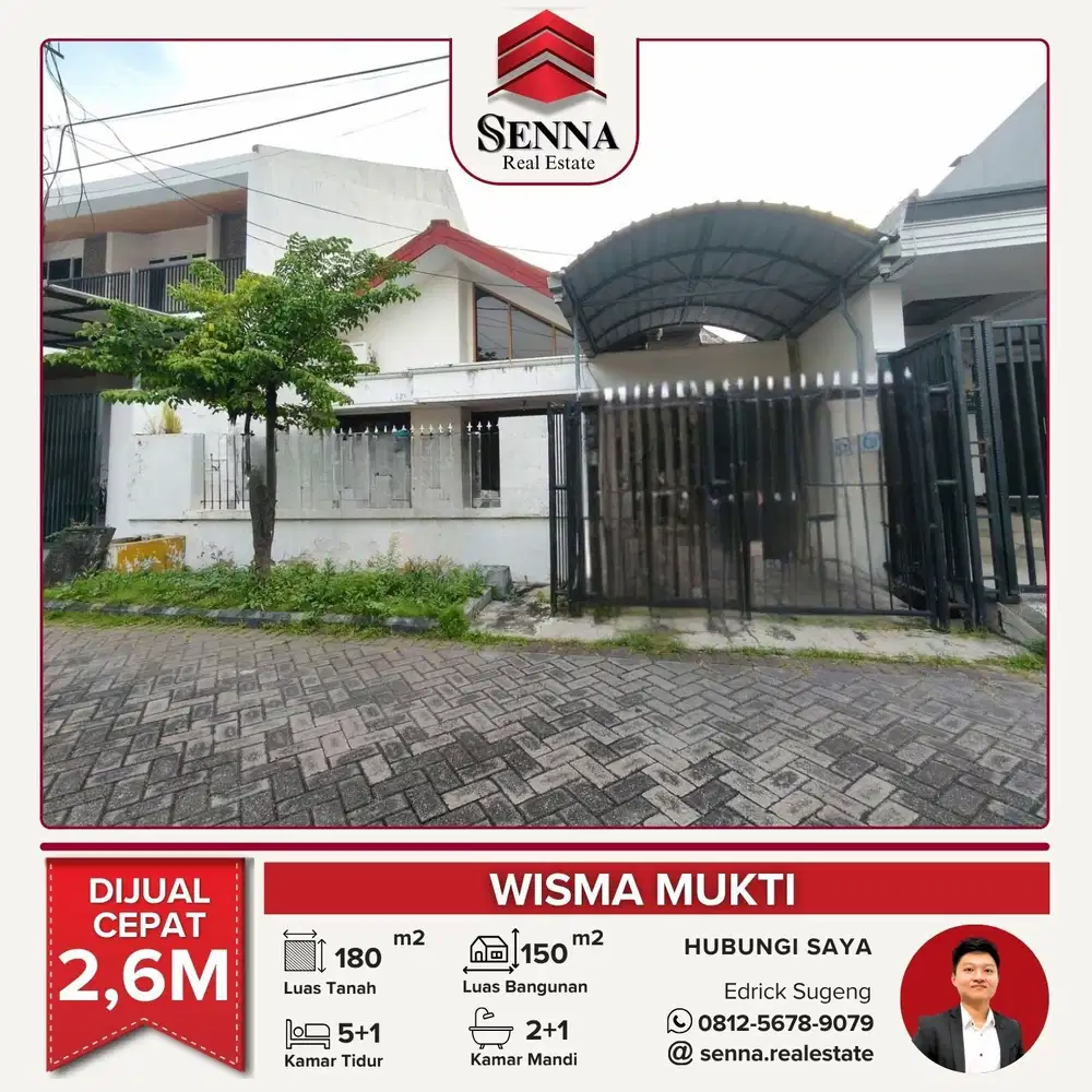 DIJUAL CEPAT BUTUH UANG RUMAH BAGUS WISMA MUKTI