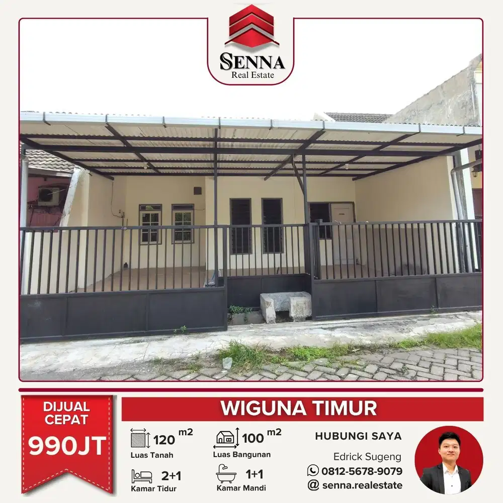 DIJUAL CEPAT BUTUH UANG RUMAH BAGUS WIGUNA TIMUR