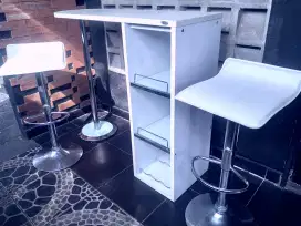1 set meja bar 2 stool bar informa
