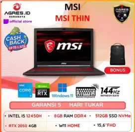 Laptop MSI THIN Core i5 RTX2050 Cicilan DP 0