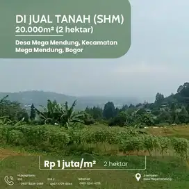 Dijual Lahan Kosong 2 Hektar SHM di Megamendung, Harga 1juta/m² (Nego)